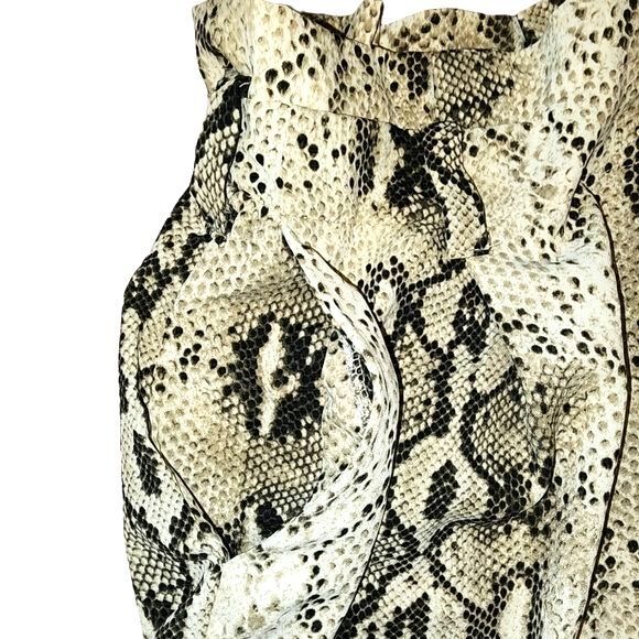 Hayden Brown Snake Skin Print Wide Leg Elastic Ruffled Waist Dress Pants Size 1X - Picture 6 of 8